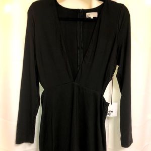 NEW Revolve Black Deep V Cutout Dress Fitted